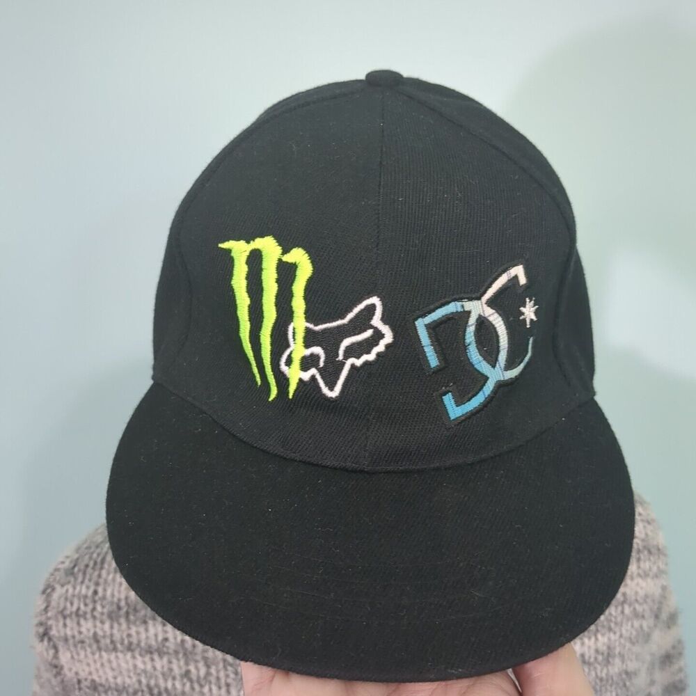 Monster Drink Fox DC Racing Baseball Cap 6 3/4 Flex Fit black OSFM